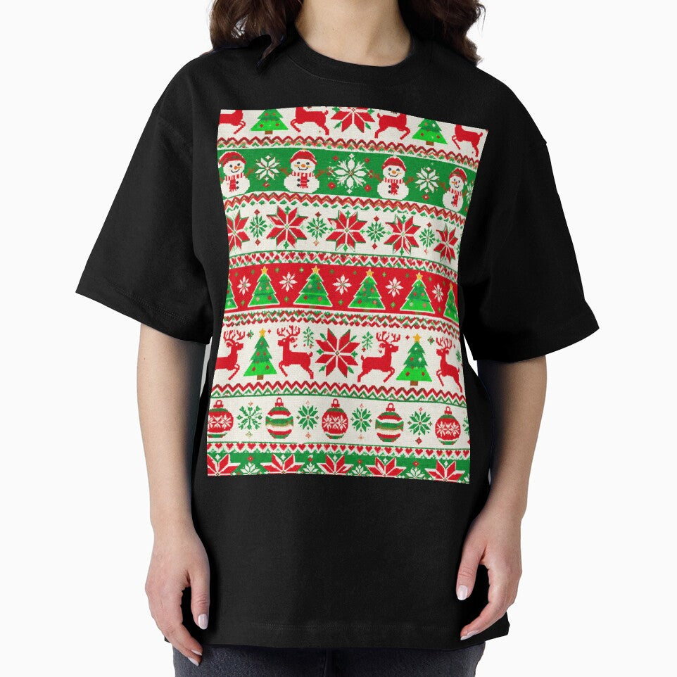 Ugly Santa Christmas Pattern | Retro Nostalgic Holiday Design by flowerpower999