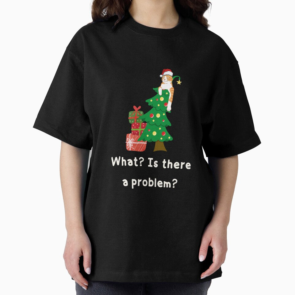 Funny Orange Cat on Christmas Tree - Sarcastic Ginger Cat by Cat Stories