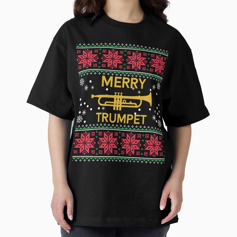 Funny Trumpet Ugly Christmas Sweater by mrsmitful