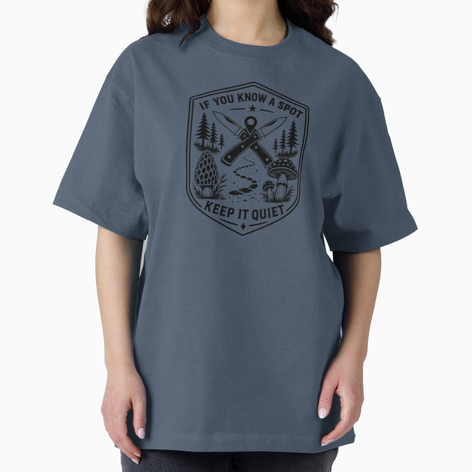 If You Know a Spot Keep It Quiet Mushroom Hunting Shirt | Morel Forager Badge Design by VK Innovations