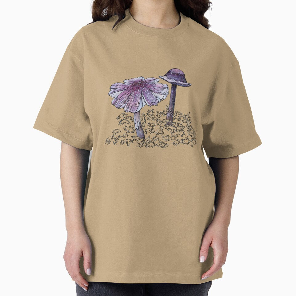 Purple Waxcap Mushroom Porpolomopsis Lewelliniae Forest Illustration by Anna Ratkevich