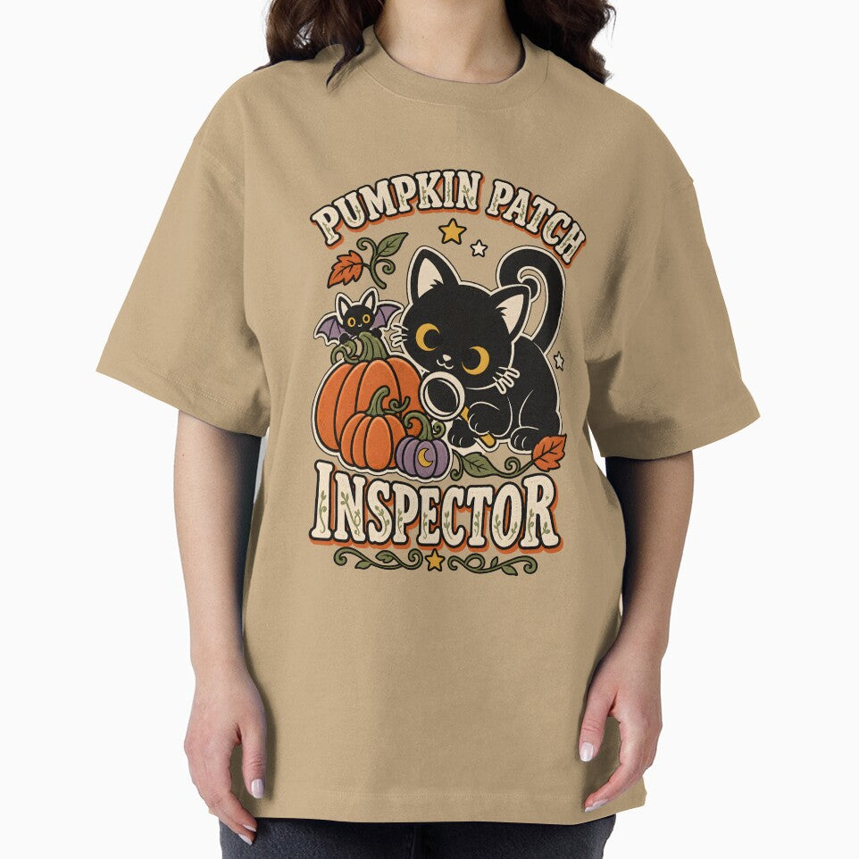 Pumpkin Patch Inspector Retro Black Cat by  MAD's Recreation Studio