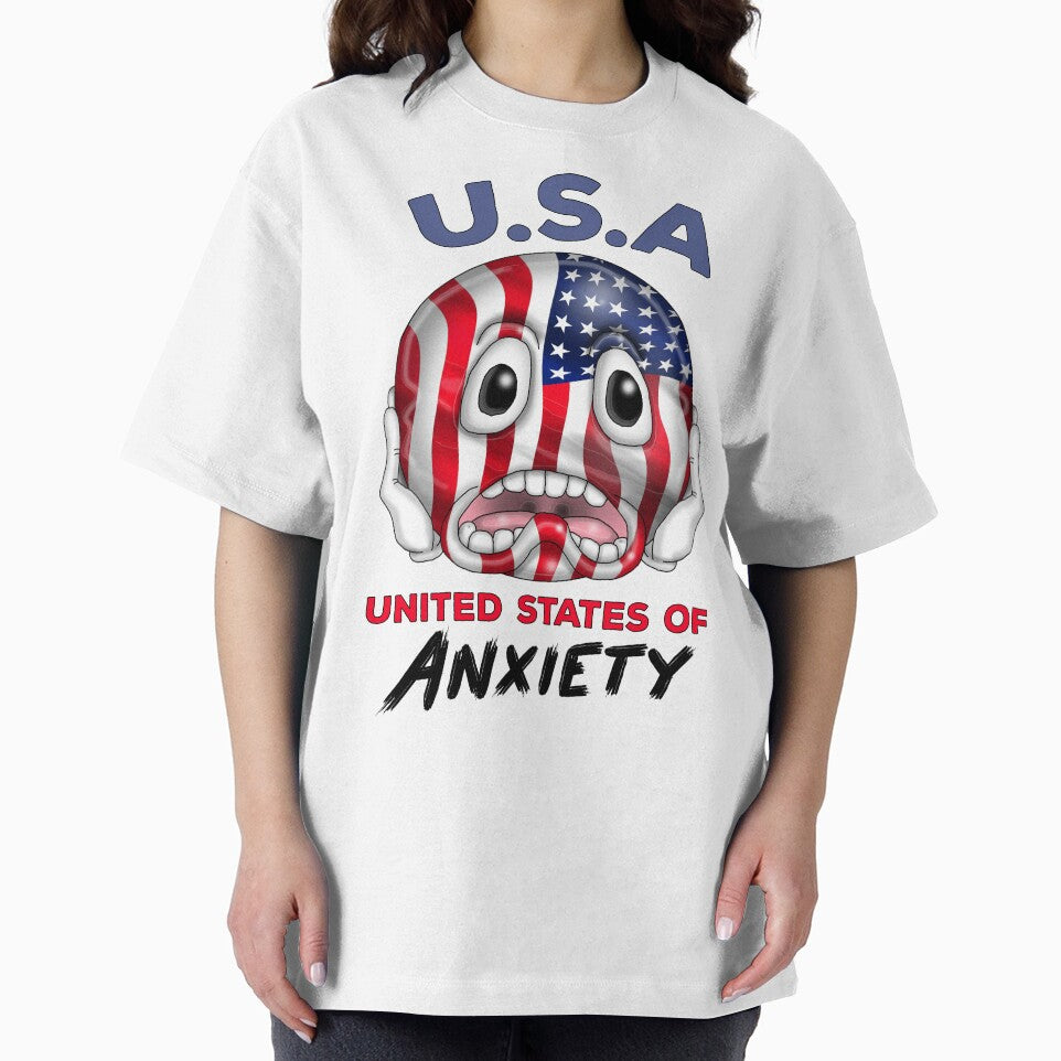 United States Of Anxiety Funny American US Patriotic by Status71