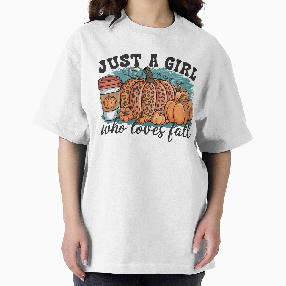 Just a Girl Who Loves Fall - Autumn Pumpkin and Coffee Design by Charlietule