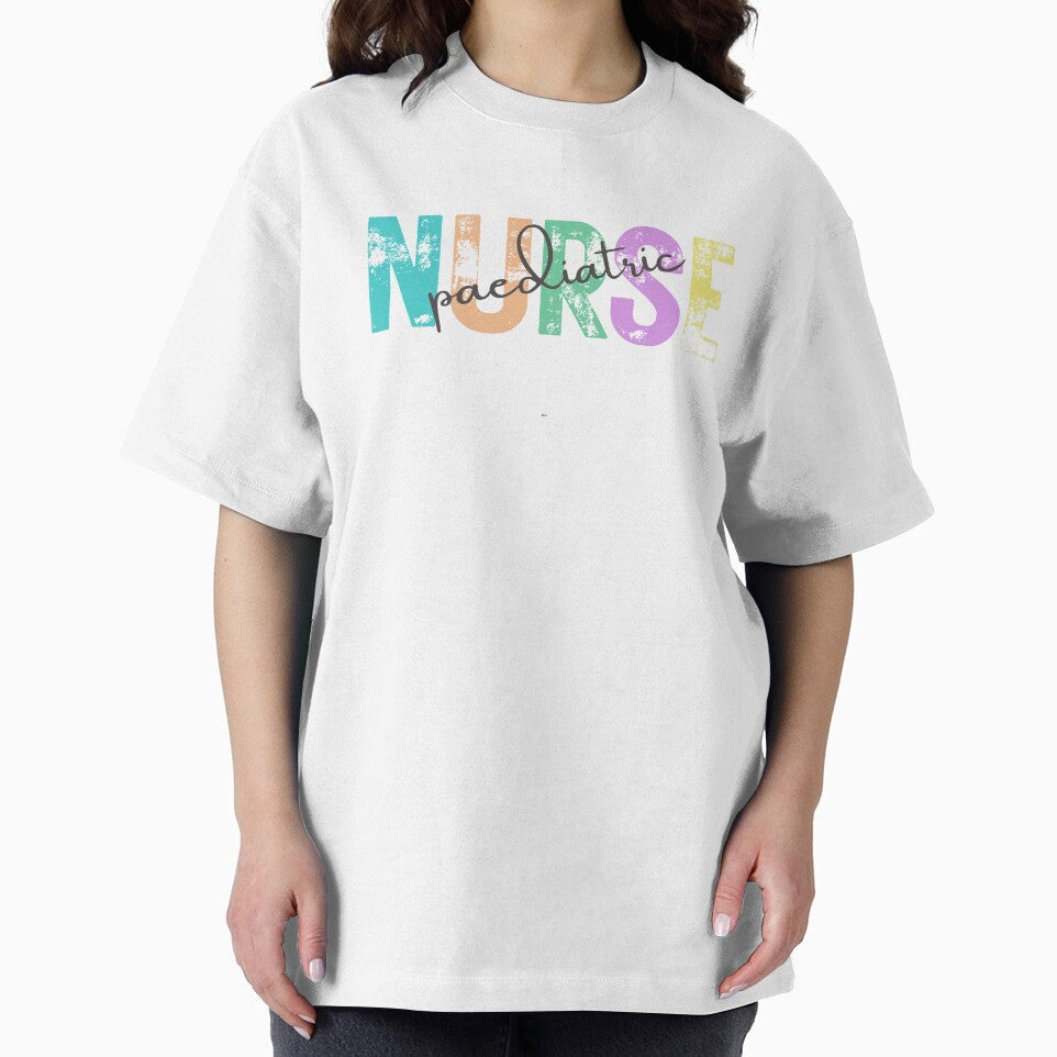 Paediatric Nurse T-Shirt Colorful Rainbow Letters Pediatric Nurse Gift by Fig Tree Lane - Art &Tees