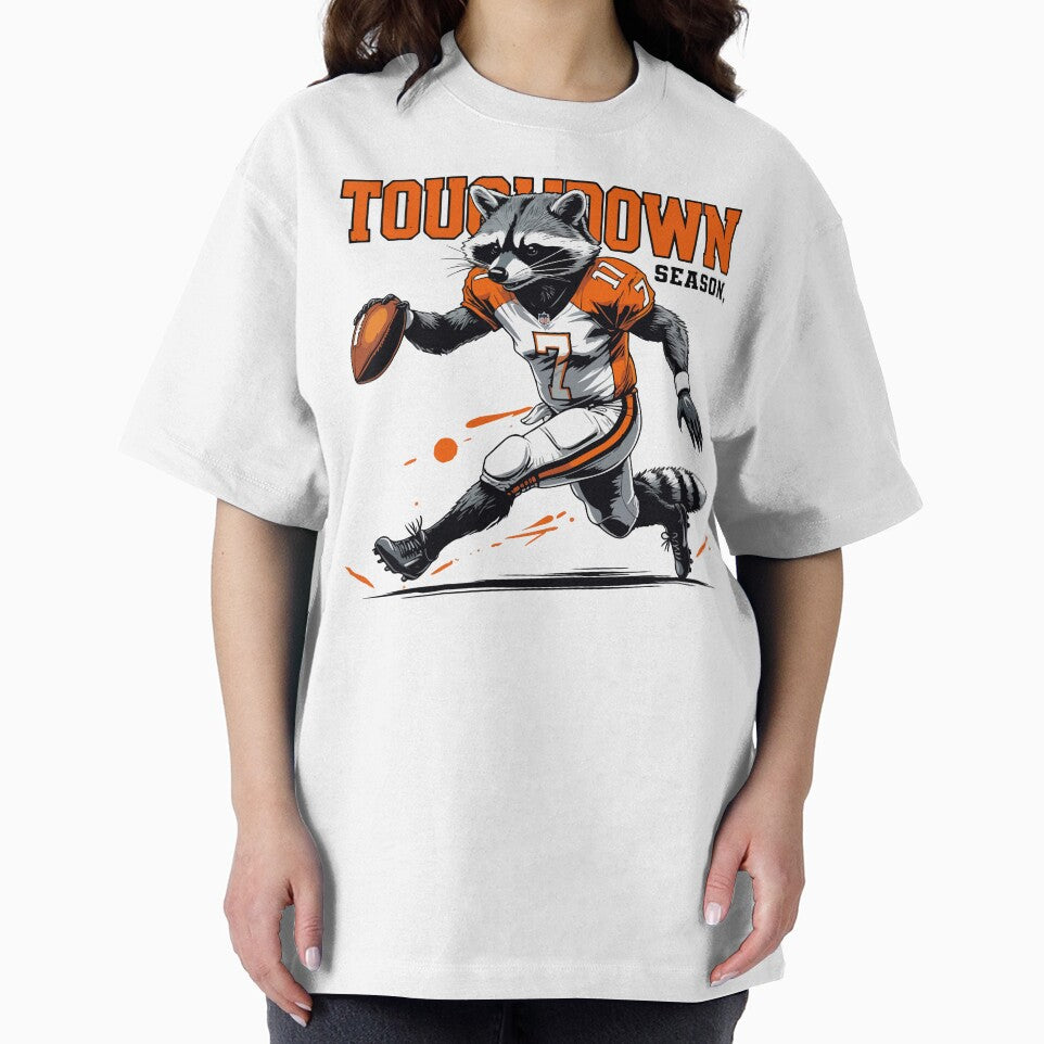 Touchdown Season Raccoon: Playful Football Fan Art by rich4Design