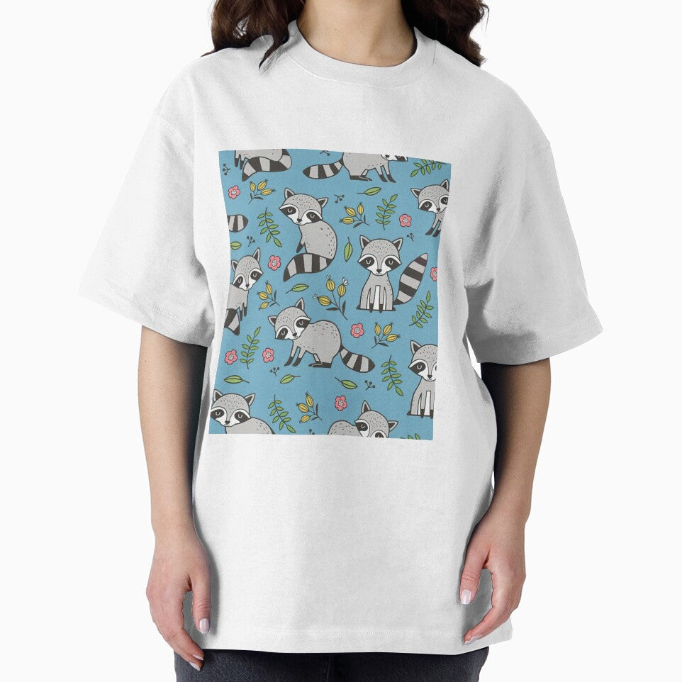 Raccoons Floral Pattern by SweetThreads79