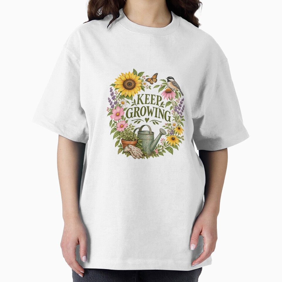 Keep Growing – Vintage Botanical Gardening Quote by Anahit Petrosyan Art Studio & Unique Print Designs for a Gift