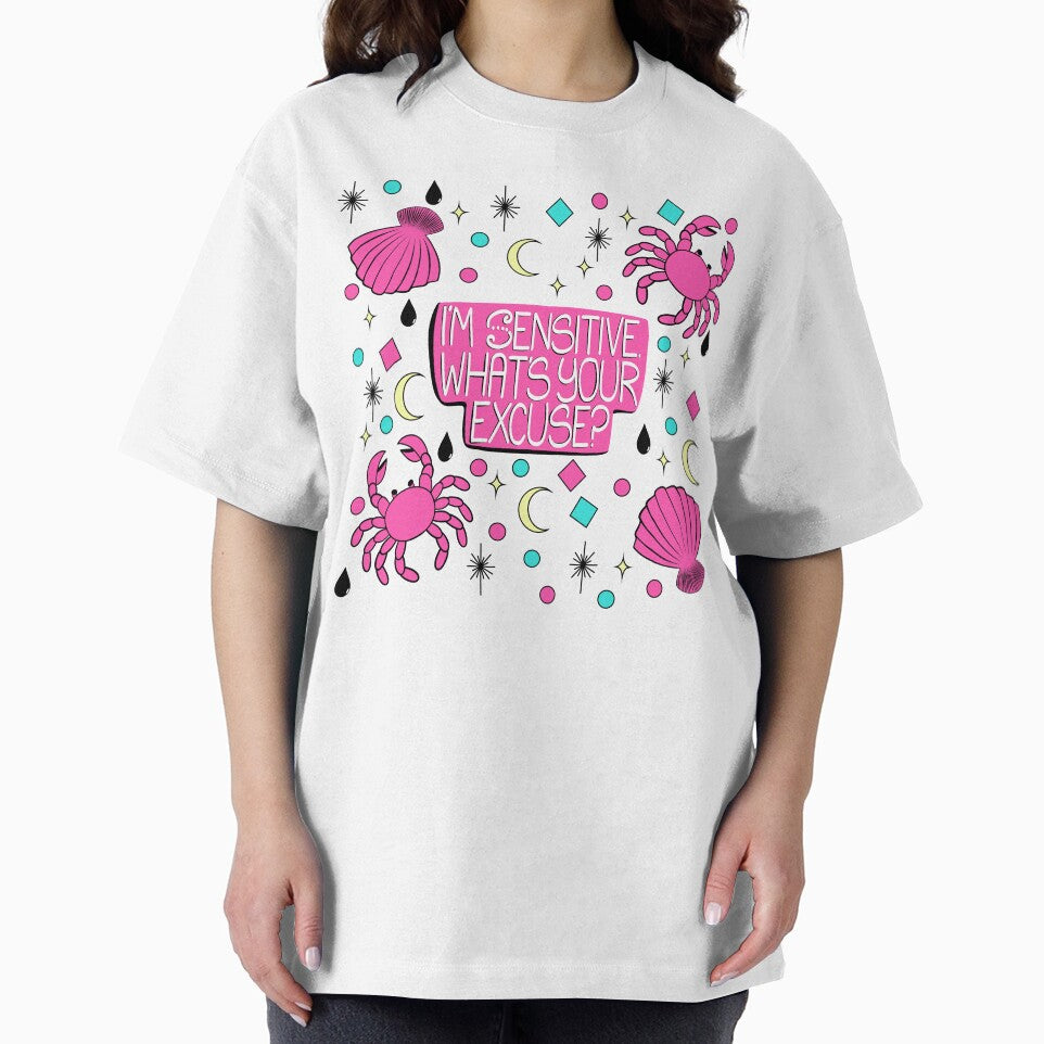 Cancer Zodiac Pattern. I’m Sensitive What’s Your Excuse. Funny Water Sign Astrology Crab Print by TaaLoveDesigns