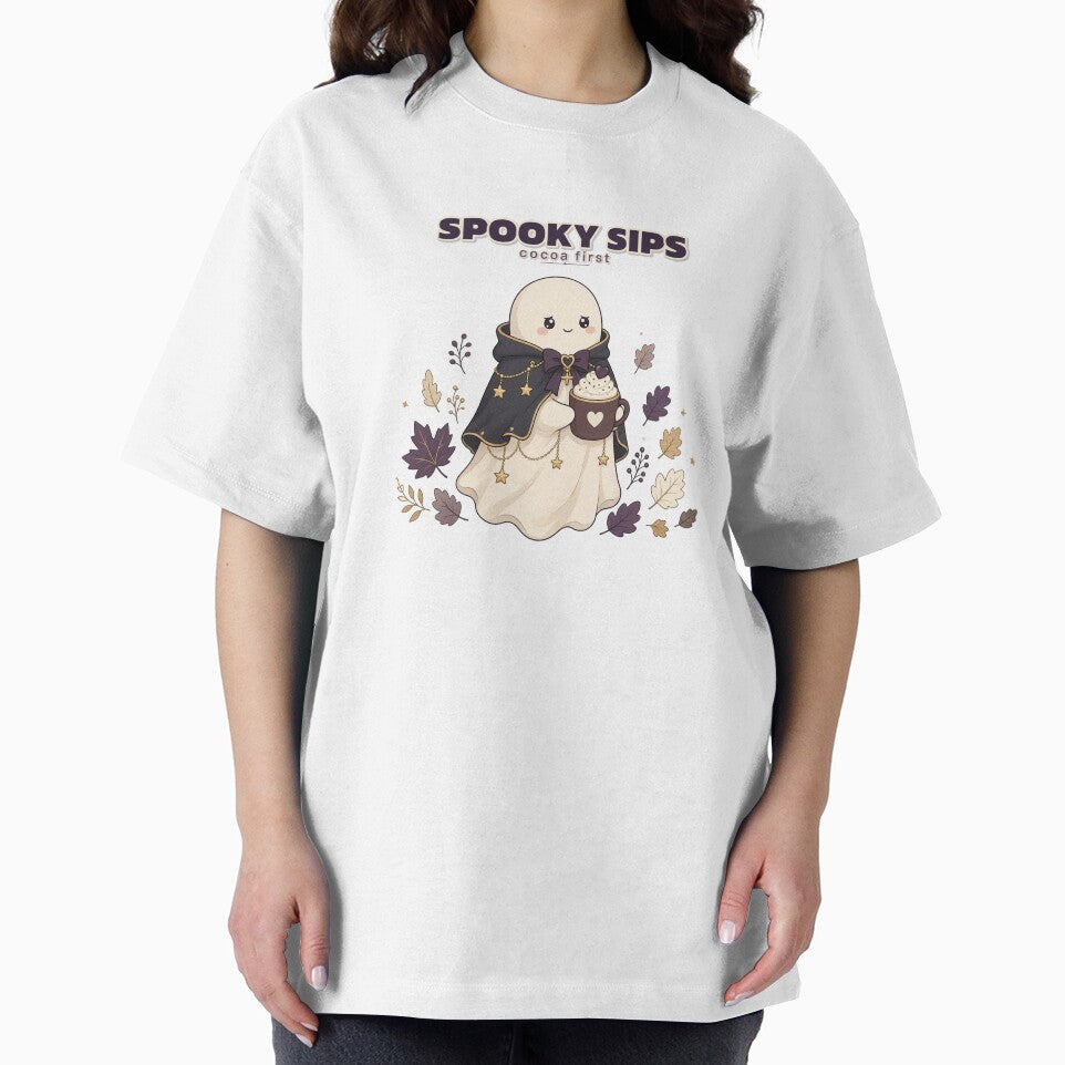 Spooky Sips Ghost Cocoa Cozy Gothic by ObjCrea123