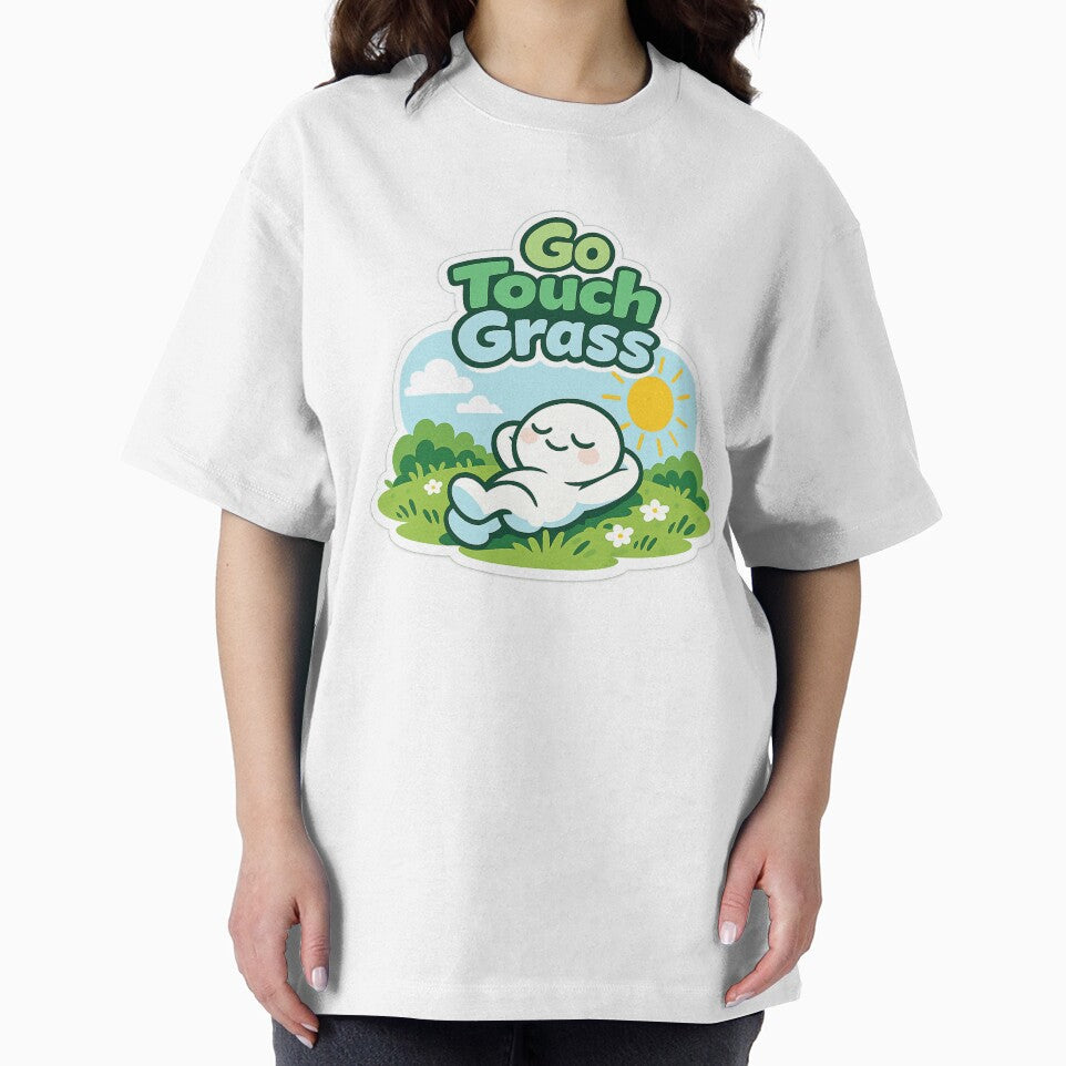 Go Touch Grass Funny Meme Sticker | Cute Relaxing Character Aesthetic Nature Humor by irfanshikh
