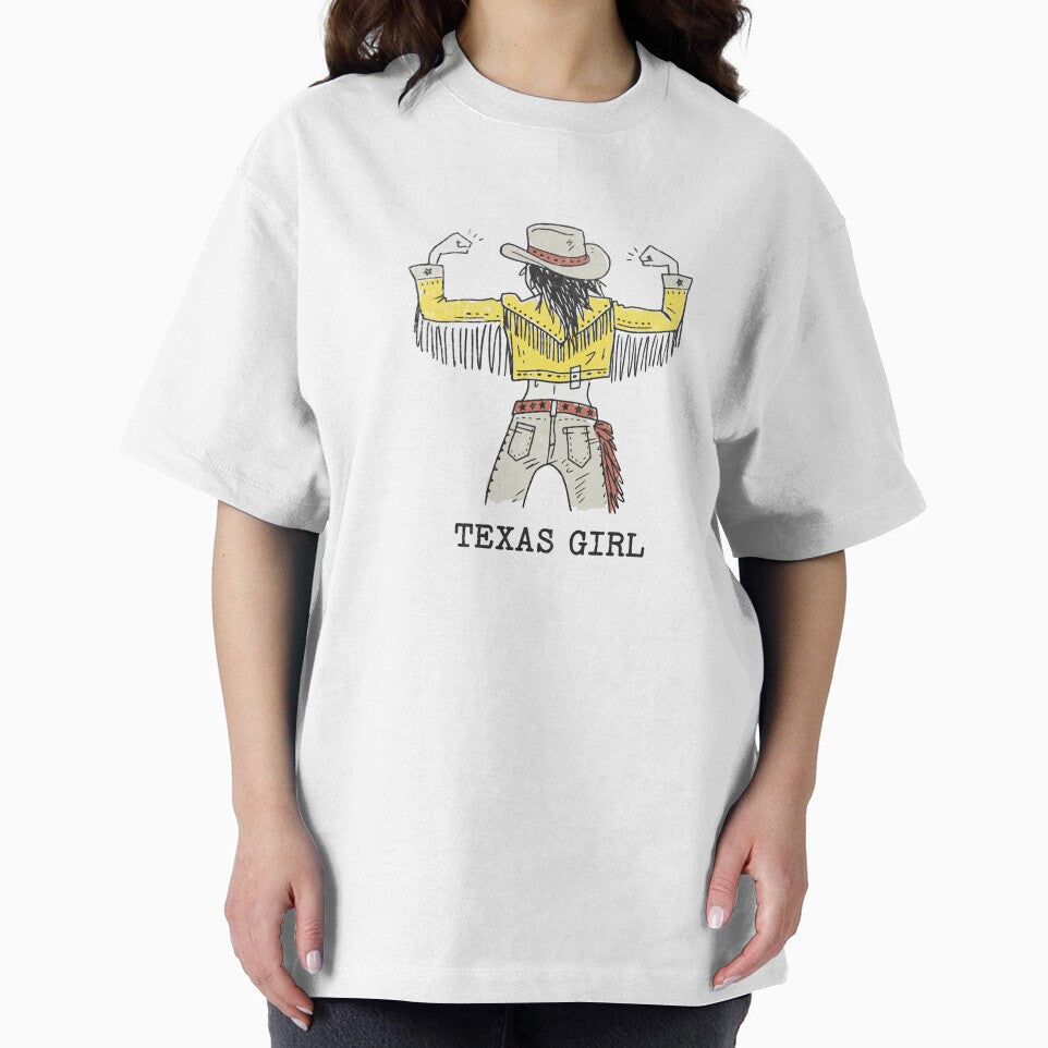 Vintage Texas Girl Strong Cowgirl Yellow Fringe Jacket Graphic by Studio Bootleg
