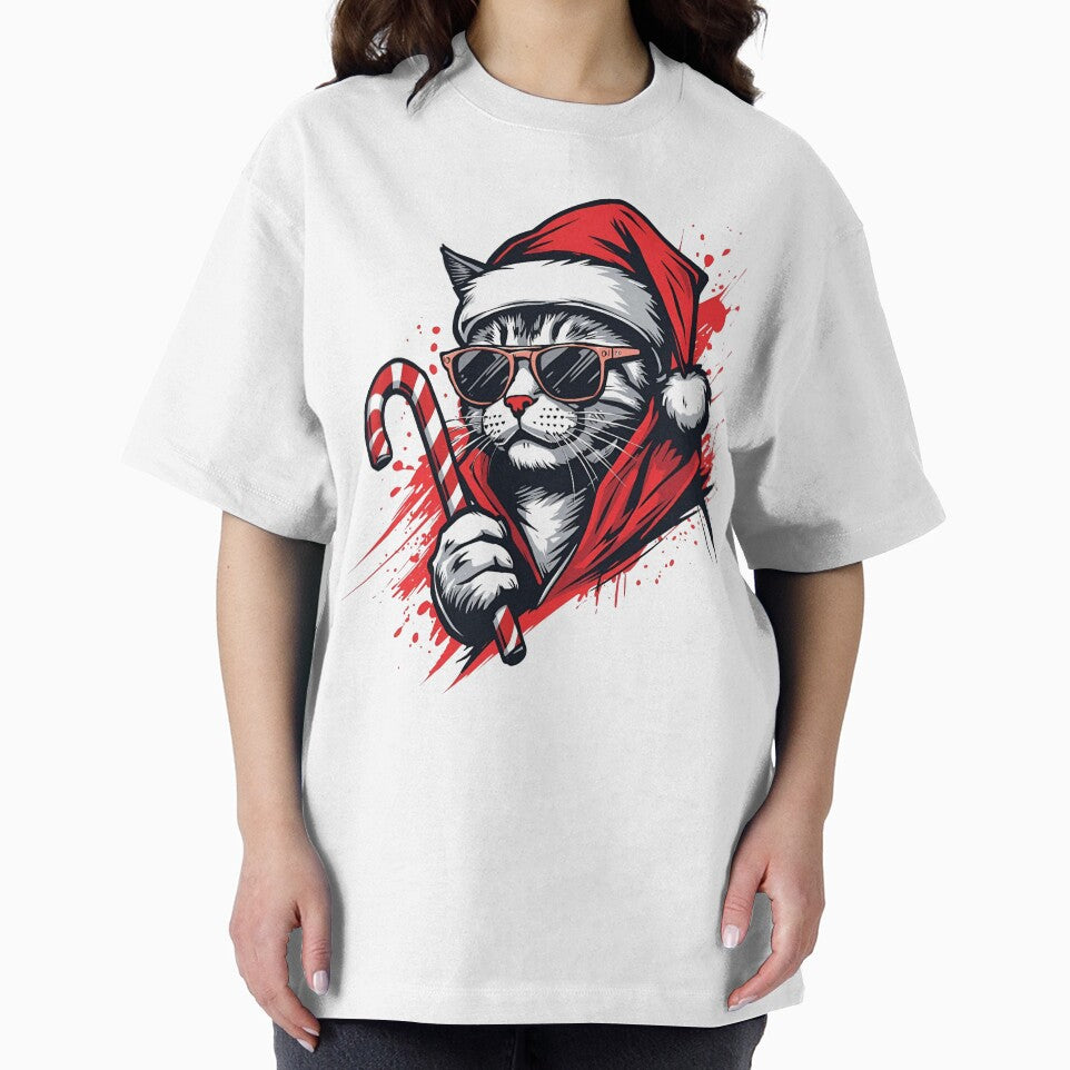 Cool Christmas Cat – Santa Kitty with Candy Cane by Activity01