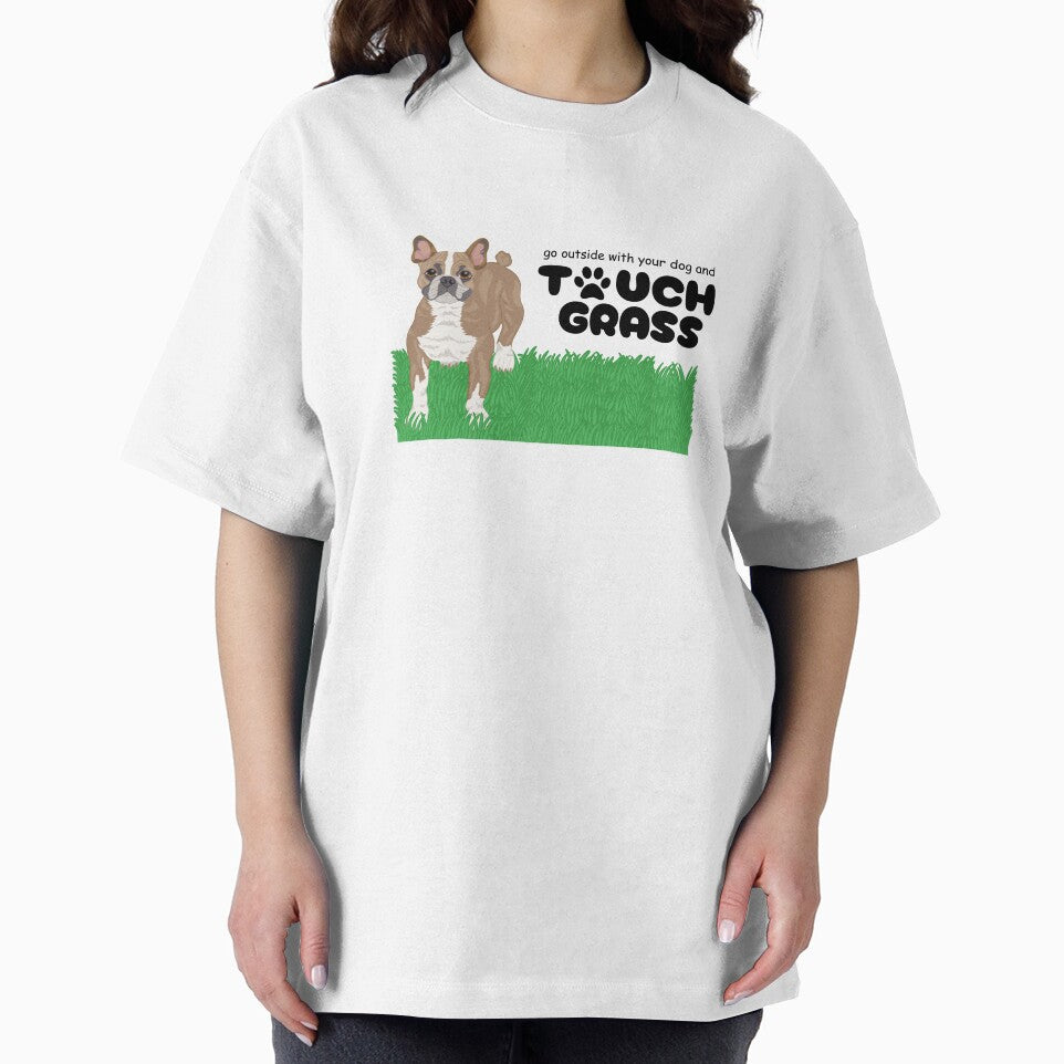 Go Outside with Your Dog and Touch Grass - Beige and White French Bulldog by DreamyDiversion