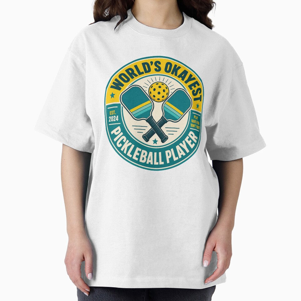World's Okayest Pickleball Player | Funny Pickleball T-Shirt Gift by OMNITeeSigns