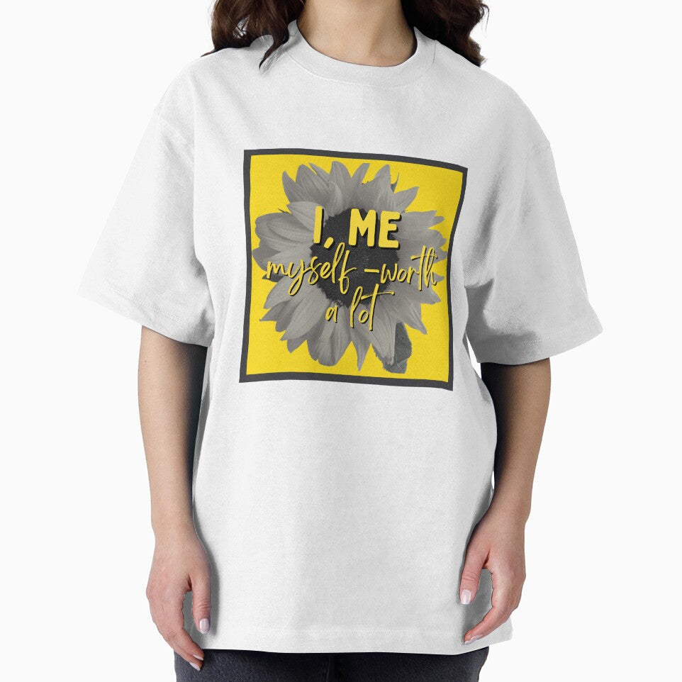 I, Me, Myself-Worth A Lot - Sun flower and yellow background. by Heal with  Sumit