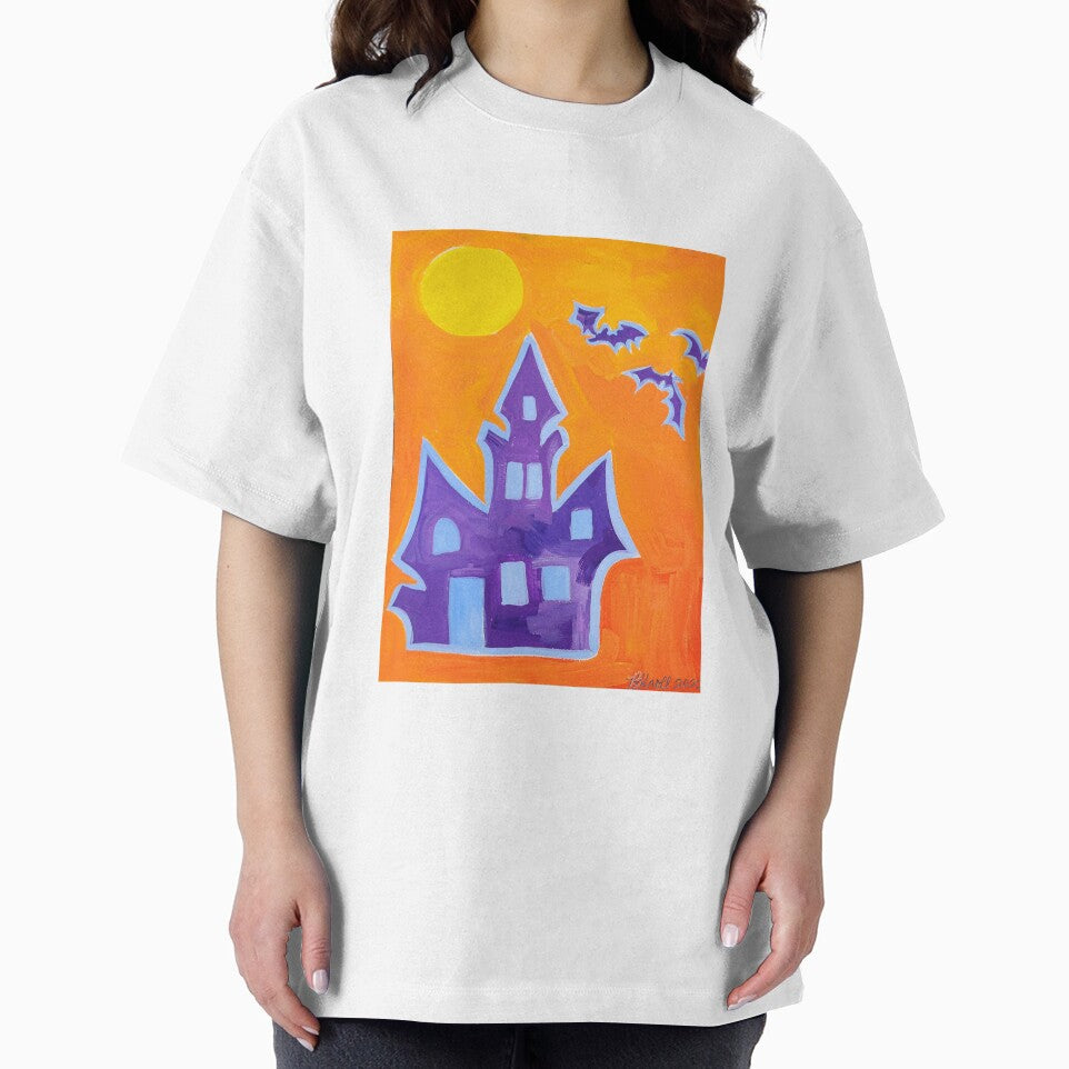 Original Cute Haunted House Halloween Art  by Brenda Knoll by Brenda  Knoll