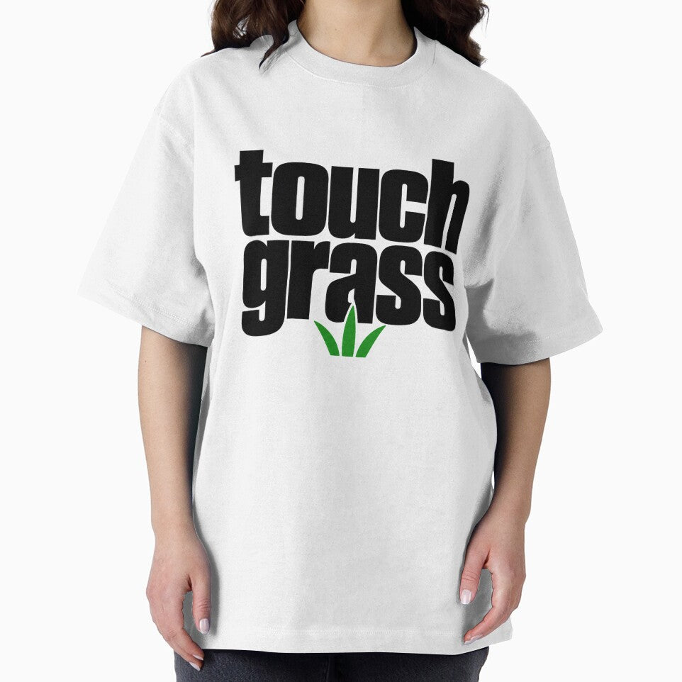 Touch Grass Green Blades Text by Alphakenon