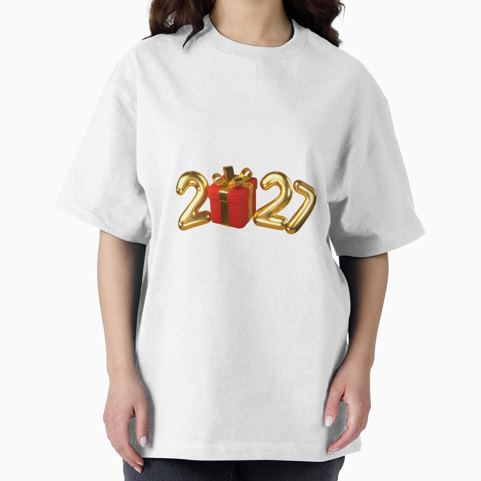 Happy New Year 2027 Gold Balloons with Red Gift by M.Store