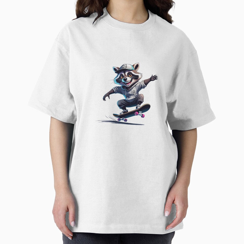 Cool Skater Raccoon with Cap | Urban Skateboard Animal Art by raccoonmerch