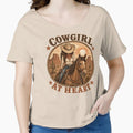Cowgirl at Heart Western Horse Riding T-Shirt by Dbm Teeverse