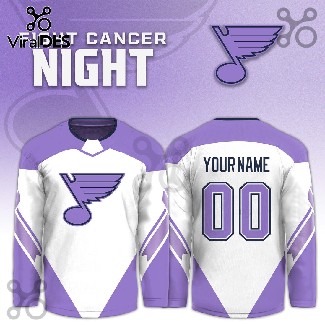 St. Louis Blues Hockey Fights Cancer Purple Jersey Limited Edition
