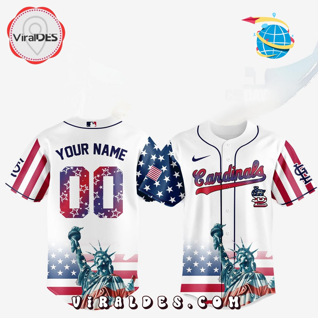 St. Louis Cardinals Custom Independence Day Baseball Jersey