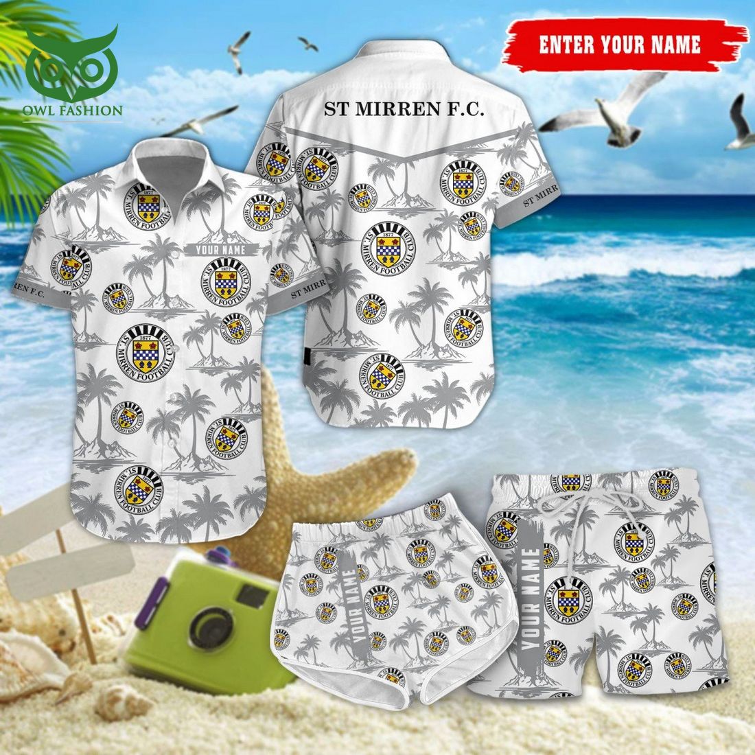 St Mirren F.C. SPFL Coconut Hawaiian Shirt Shorts