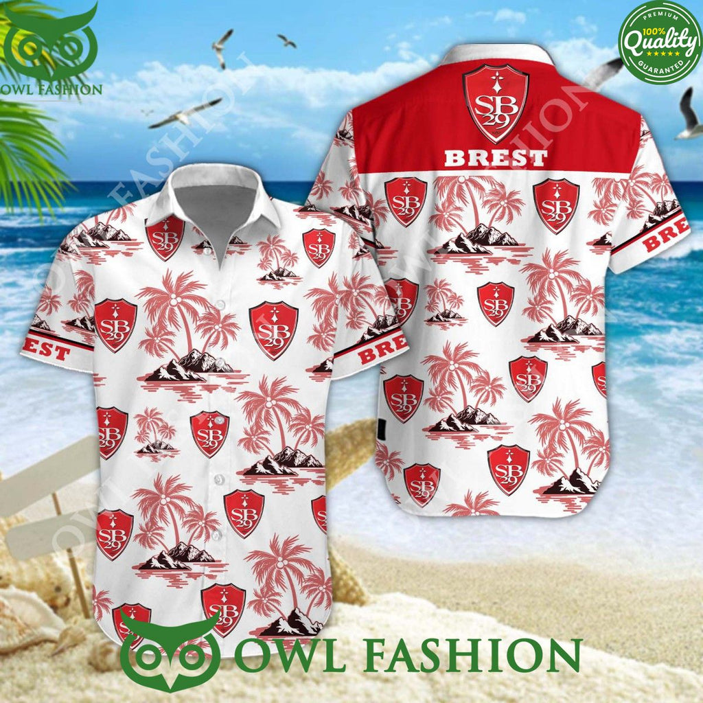 Stade Brestois 29 Ligue 1 Coconut Island Hawaiian Shirt Shorts