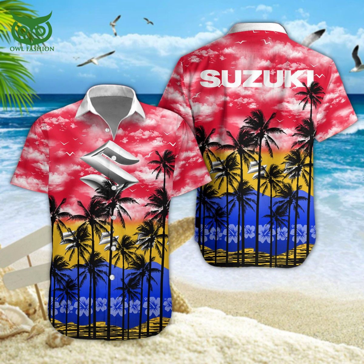 Suzuki Blue Trending Car Brand Hawaiian Shirt Short