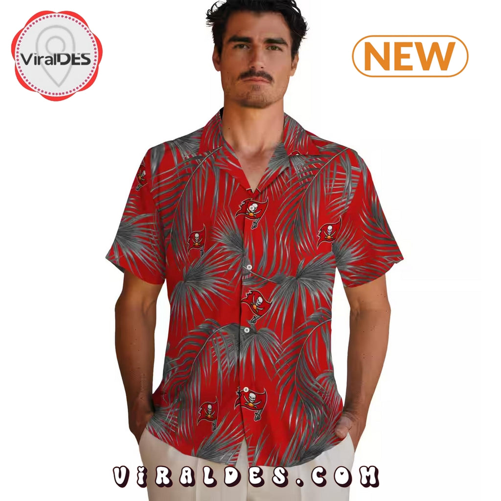 Tampa Bay Buccaneers Leafy Palms Hawaiian Shirt