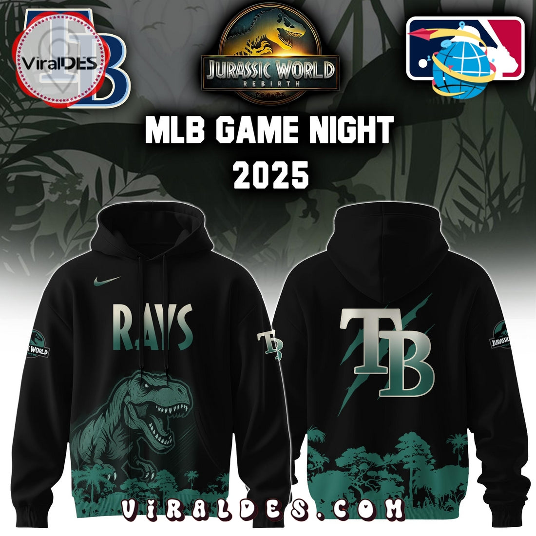 Tampa Bay Rays x Jurassic World Hoodie, Long Pants
