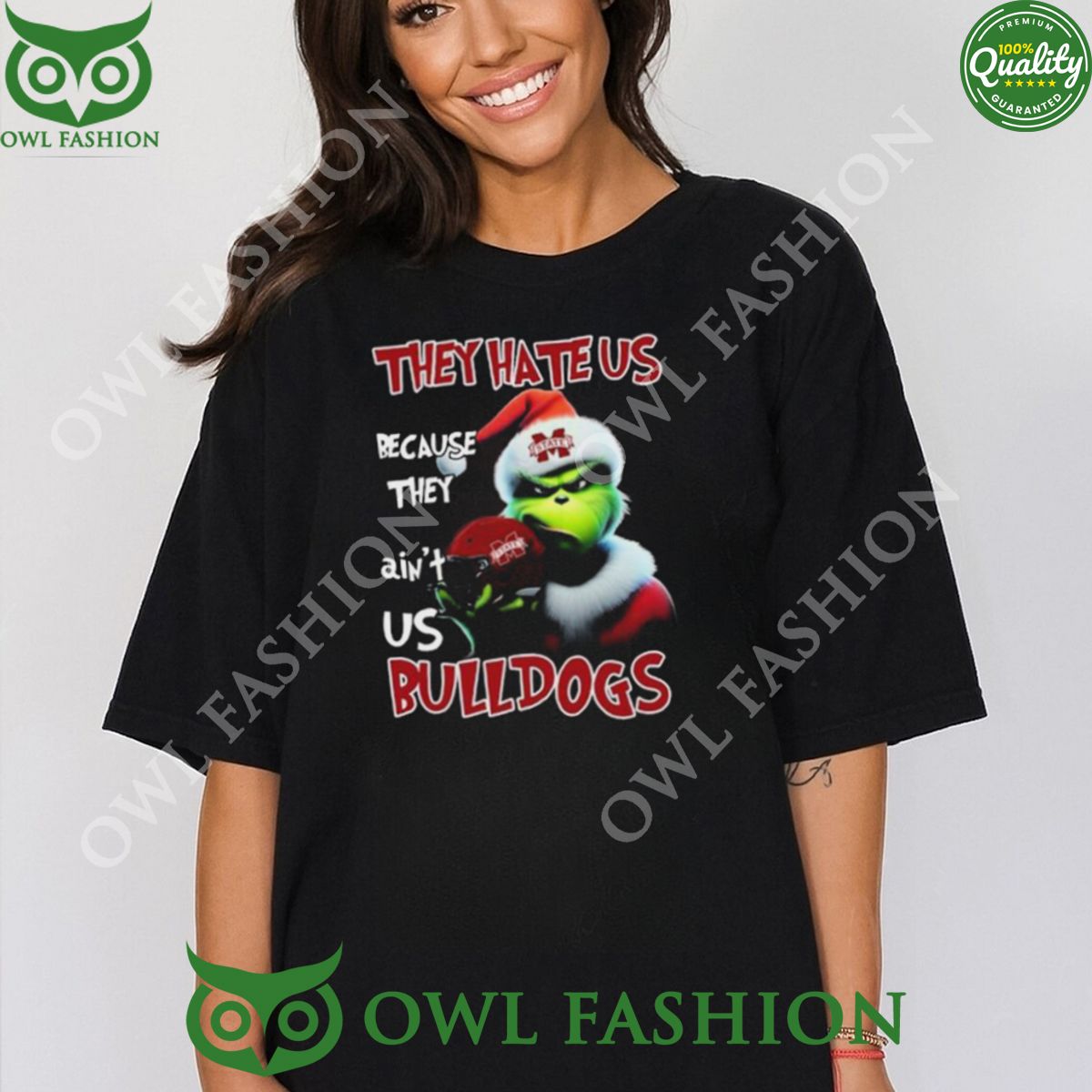 They Hate Us Because Ain’t Us Mississippi State Bulldogs Santa Grinch Christmas T-Shirt