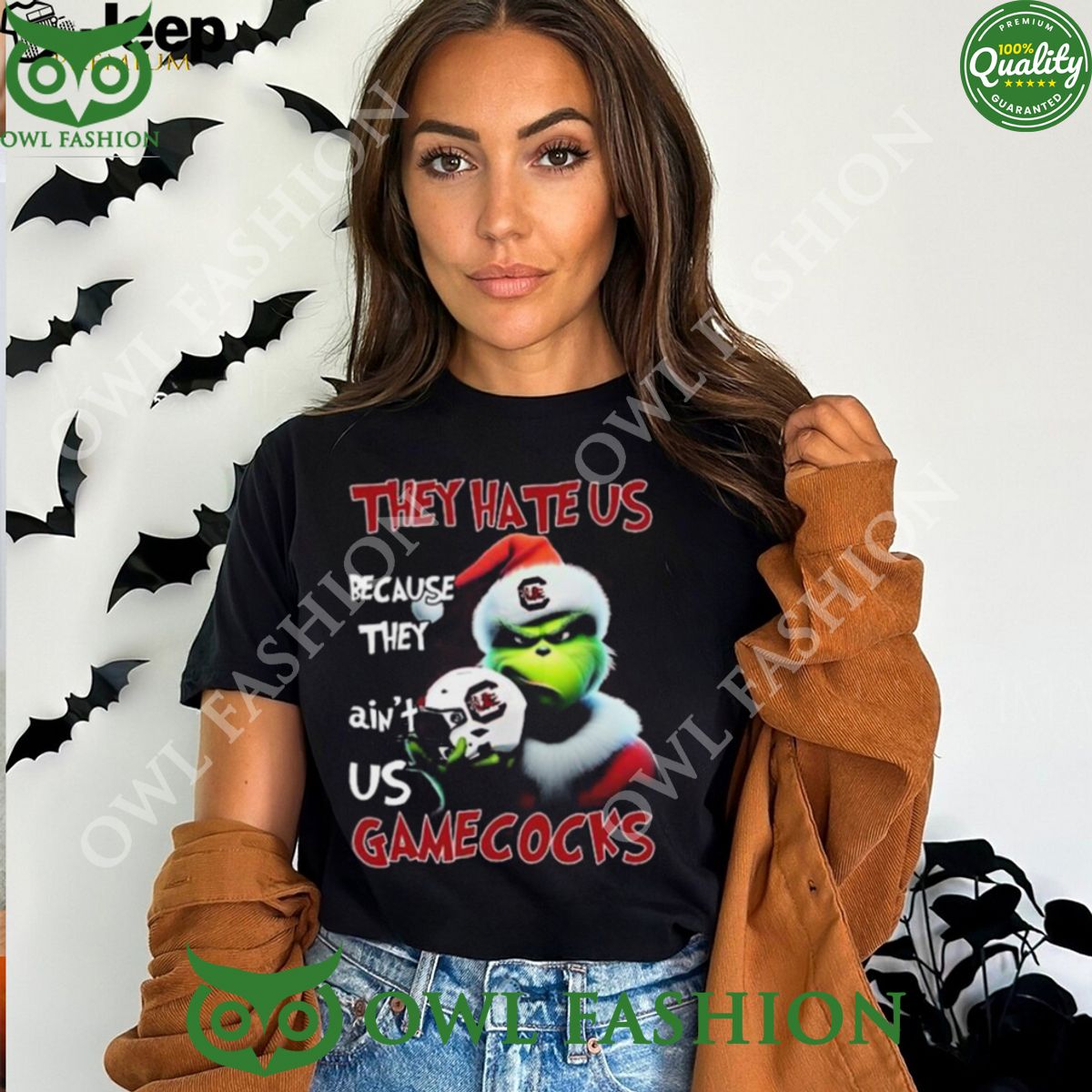 They Hate Us Because Ain’t Us South Carolina Gamecocks Santa Grinch Christmas T-Shirt