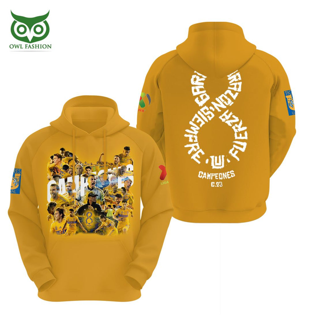 Tigres UANL Campeón Liga Mx 2023 Concacaf Champions League 3D Shirt