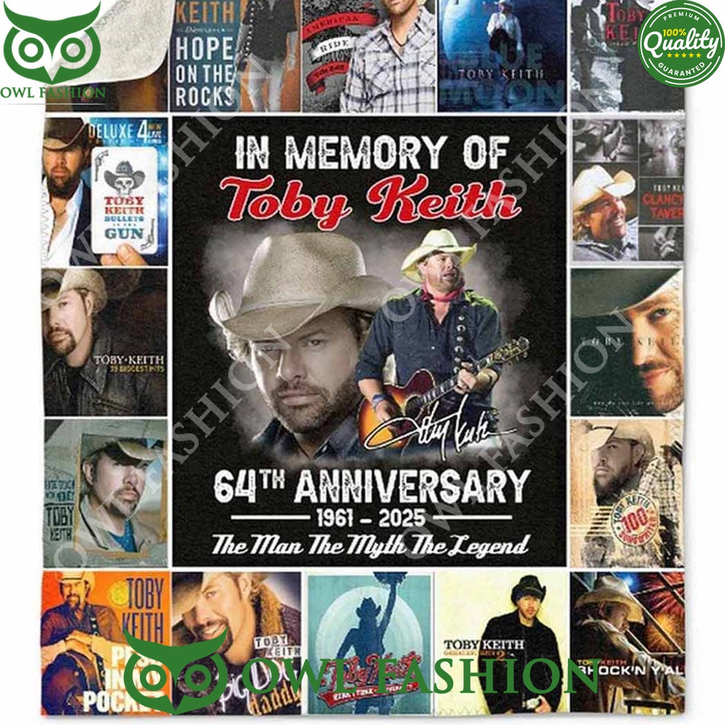 Toby Keith 1961 2025 64th Anniversary The Man The Myth The Legend Fleece Blanket