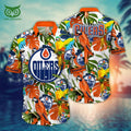 Trending Edmonton Oilers NHL Flower Floral Hawaiian Shirt