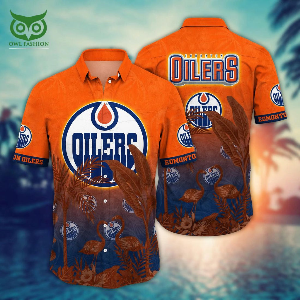 Trending NHL Edmonton Oilers Floral Flower Hawaiian Shirt