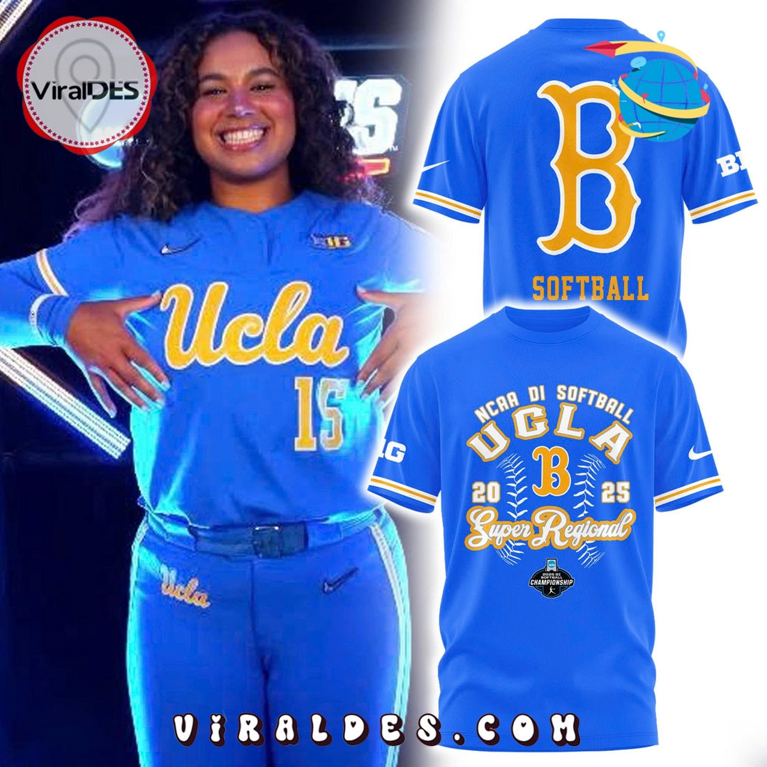 UCLA 2025 NCAA Softball Women’s Blue Hoodie