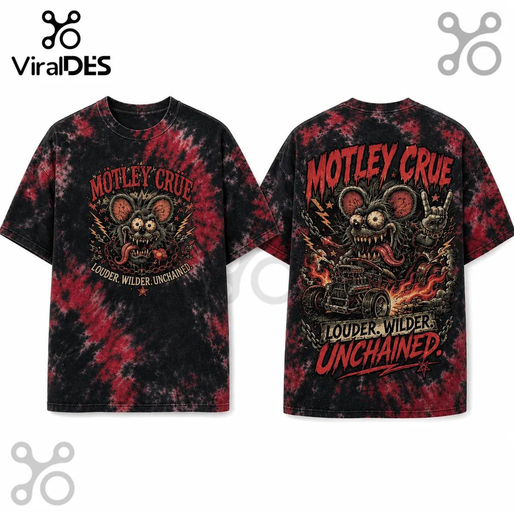 Motley Crue Louder Wilder Unchained Tie Dye T-Shirt