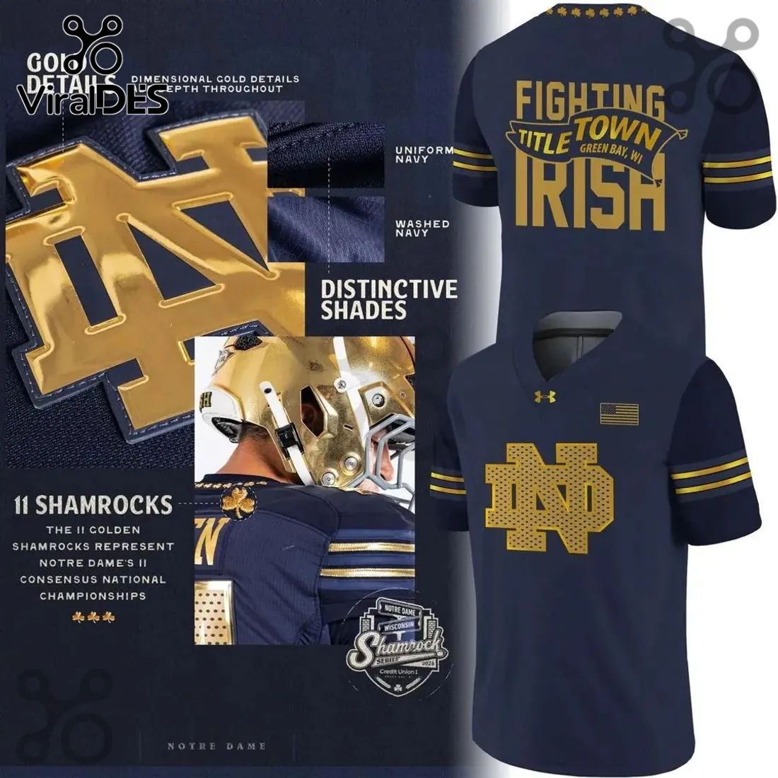 Notre Dame Fighting Irish 2026 Shamrock Series Football Jersey