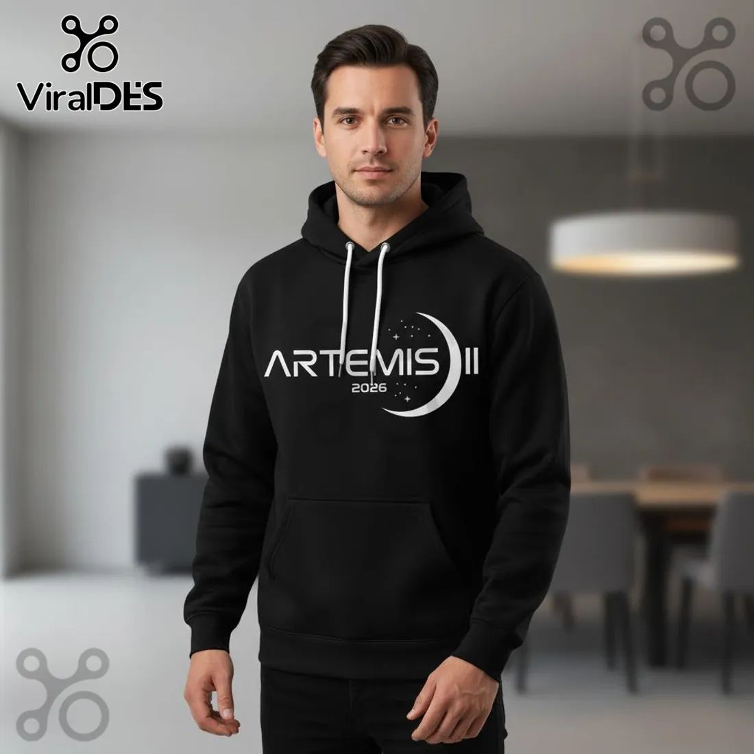 Artemis II 2026 Crew Signatures Dark Side of Moon Space Mission Hoodie