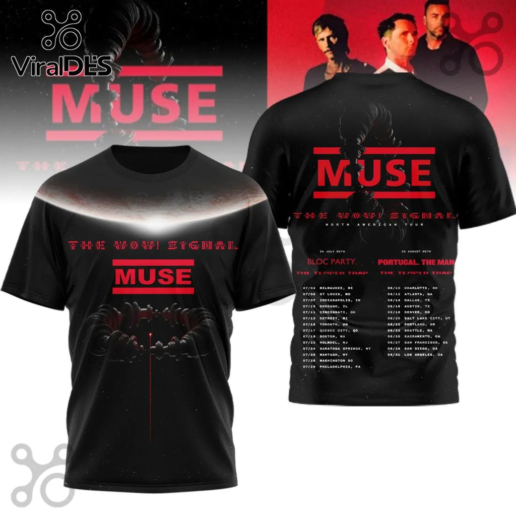 Muse Band The Wow Signal North American Tour Concert 3D T-Shirt