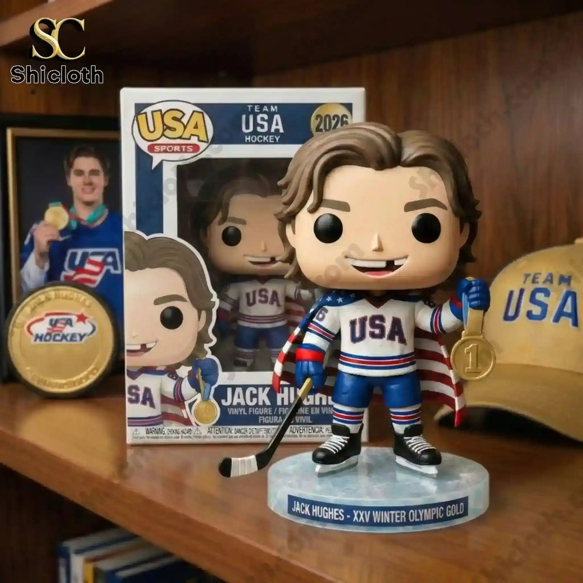 Team Usa Hockey XXV Winter Olympic Gold Pop! Figure Dolls