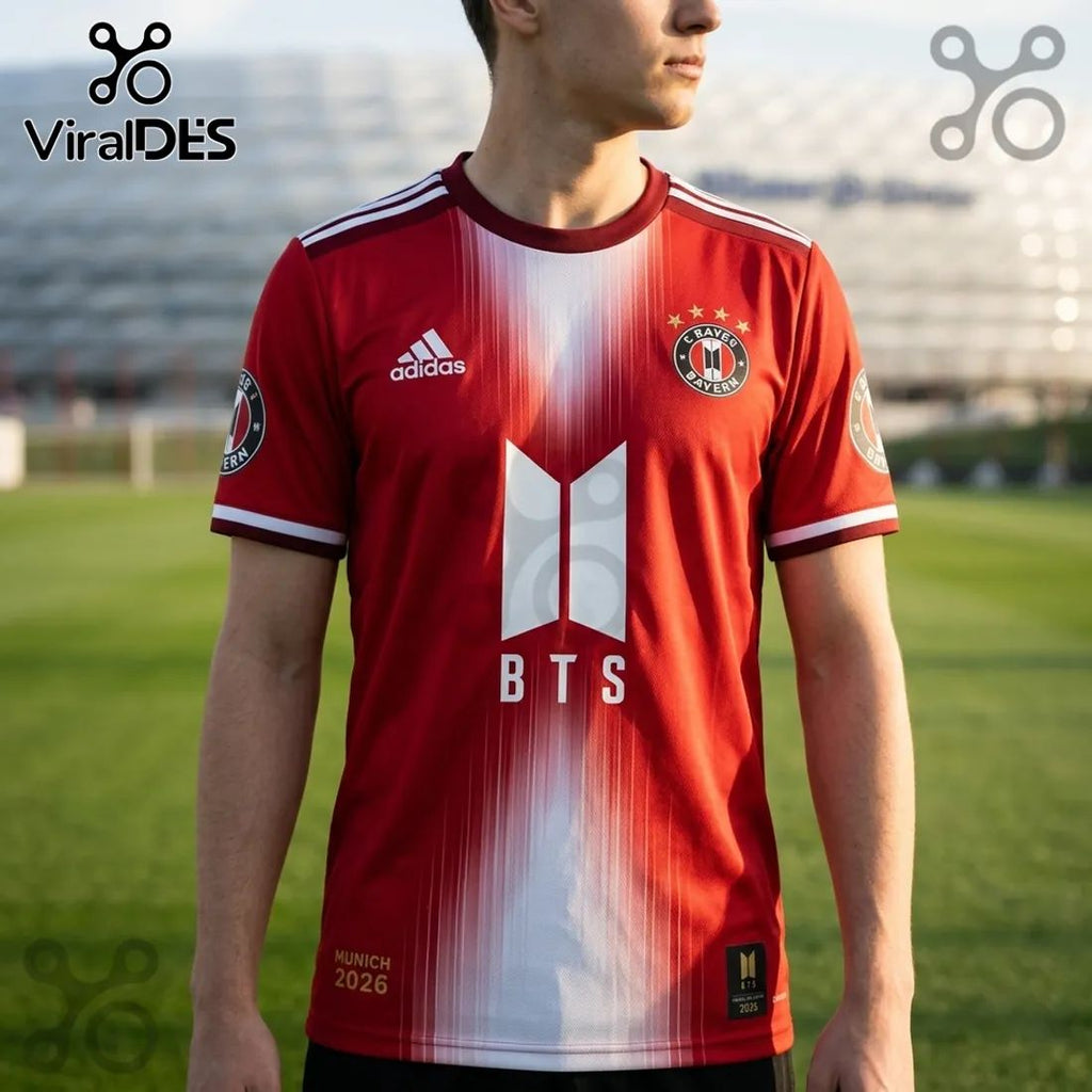 BTS World Tour Arirang x FC Bayern Munich Red Shirt