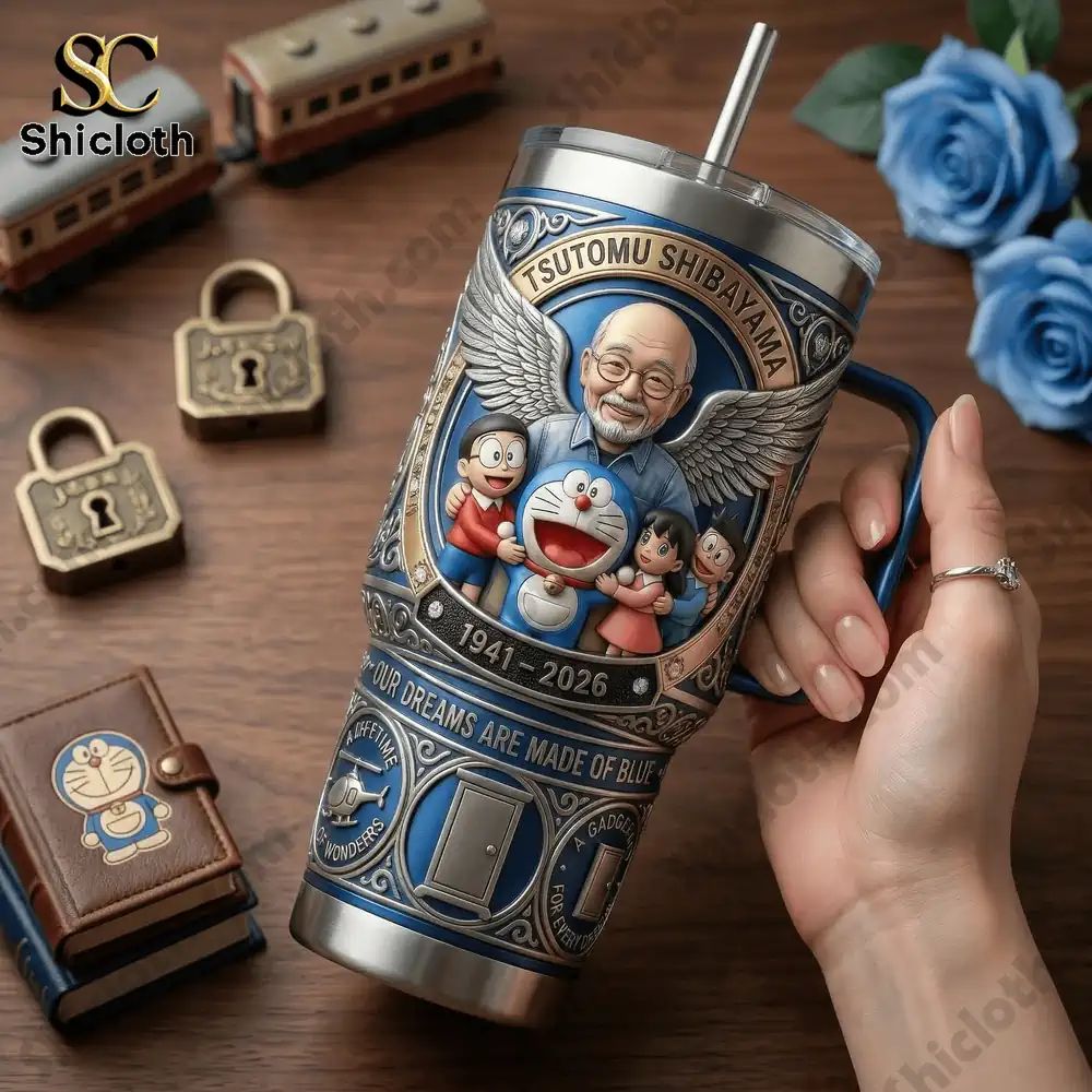 Tsutomu Shibayama Doraemon 40oz Tumbler With Handle