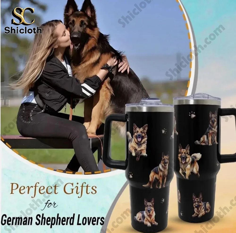 German Shepherd 40oz Tumbler With Handle