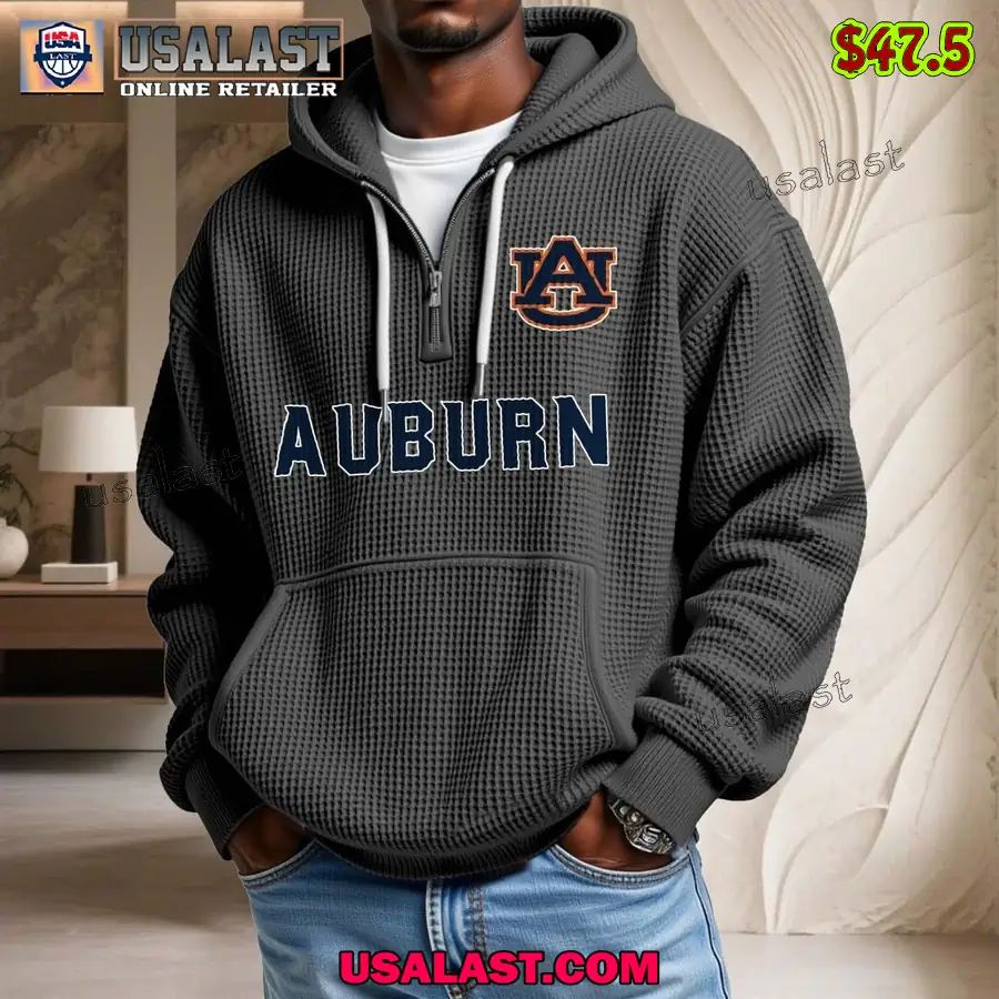 Auburn Tigers Waffle Half Zip Hoodie