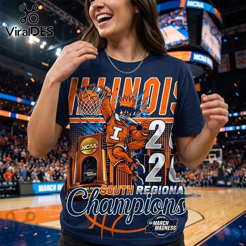 Illinois Basketball South Regional Champions March Madness T-Shirt