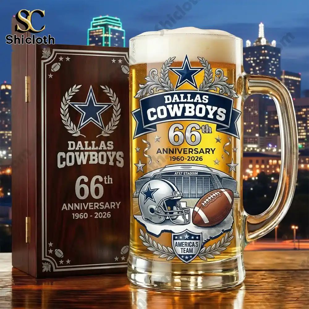 Dallas Cowboys Americas Team 66Th Anniversary Beer Glass